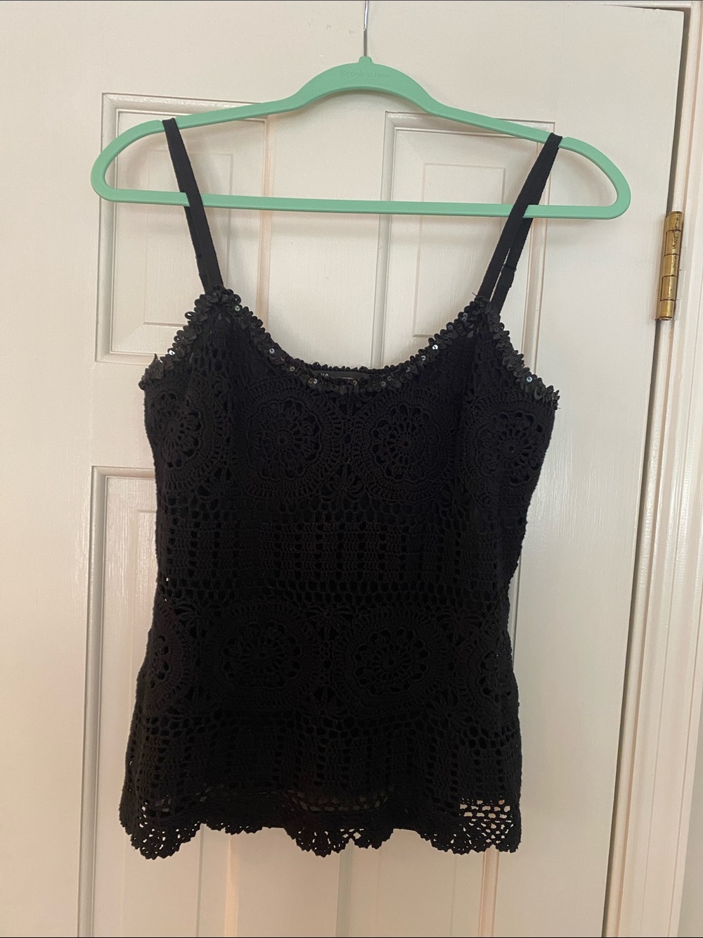 INC International Concepts Black Crochet Camisole